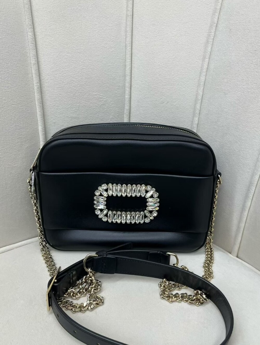 Roger Vivier Crossbody Bags Woman Black Crystal Party Bag